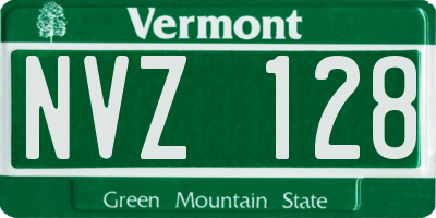 VT license plate NVZ128