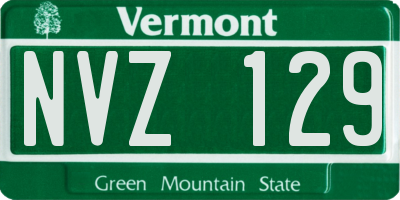VT license plate NVZ129