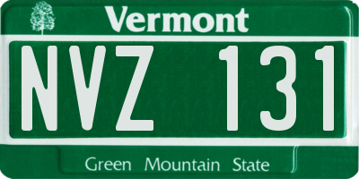 VT license plate NVZ131