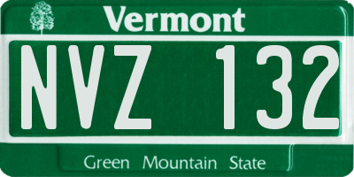 VT license plate NVZ132