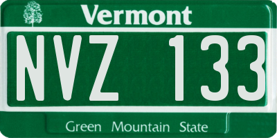 VT license plate NVZ133