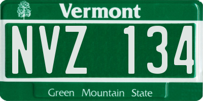 VT license plate NVZ134