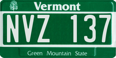 VT license plate NVZ137
