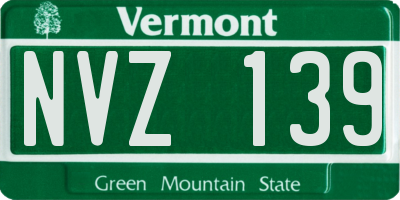 VT license plate NVZ139