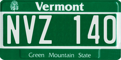VT license plate NVZ140