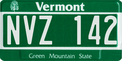 VT license plate NVZ142