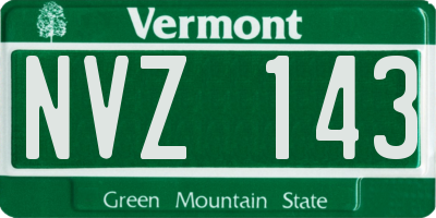 VT license plate NVZ143