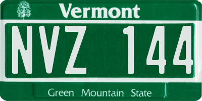VT license plate NVZ144