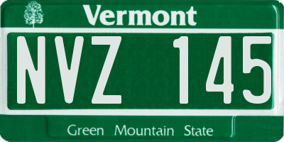 VT license plate NVZ145
