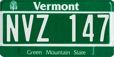 VT license plate NVZ147