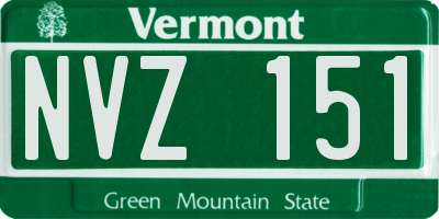 VT license plate NVZ151