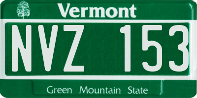 VT license plate NVZ153