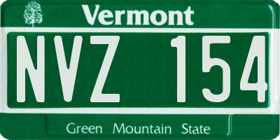 VT license plate NVZ154