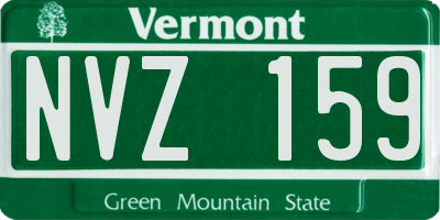 VT license plate NVZ159