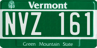 VT license plate NVZ161