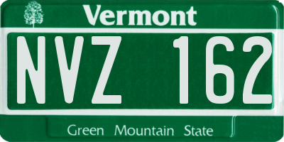 VT license plate NVZ162