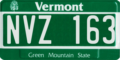 VT license plate NVZ163