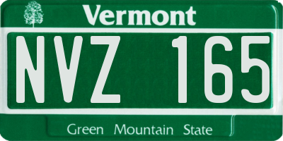 VT license plate NVZ165