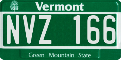 VT license plate NVZ166