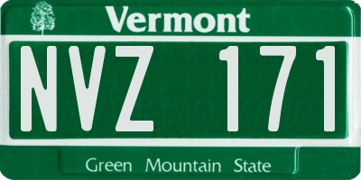 VT license plate NVZ171