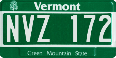 VT license plate NVZ172