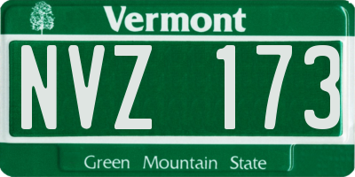 VT license plate NVZ173