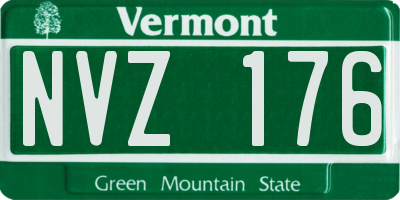 VT license plate NVZ176