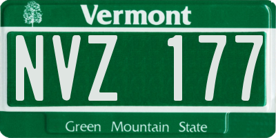 VT license plate NVZ177