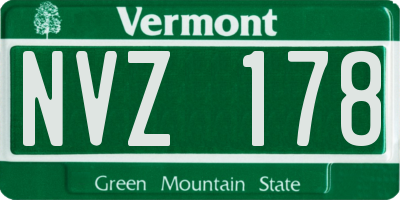 VT license plate NVZ178