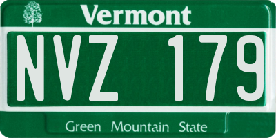 VT license plate NVZ179