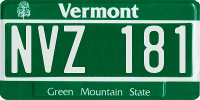 VT license plate NVZ181