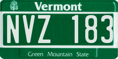 VT license plate NVZ183