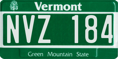 VT license plate NVZ184