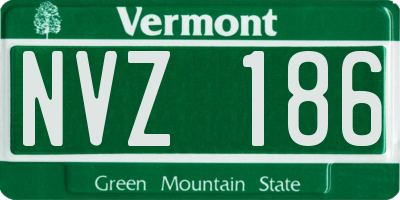 VT license plate NVZ186