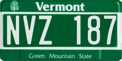 VT license plate NVZ187