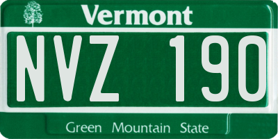 VT license plate NVZ190