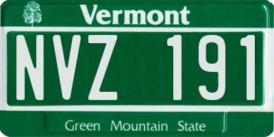 VT license plate NVZ191