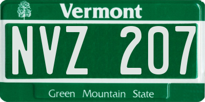 VT license plate NVZ207