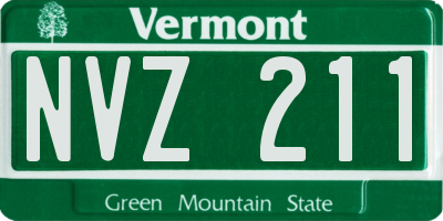VT license plate NVZ211