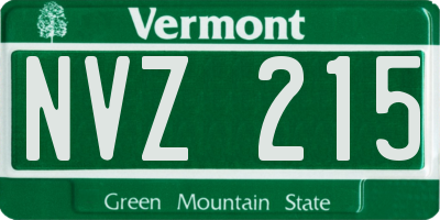 VT license plate NVZ215