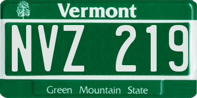 VT license plate NVZ219