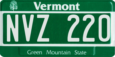 VT license plate NVZ220