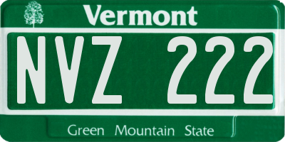 VT license plate NVZ222