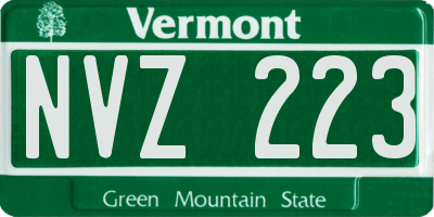 VT license plate NVZ223