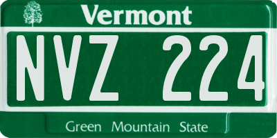 VT license plate NVZ224