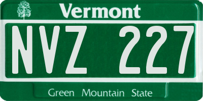 VT license plate NVZ227