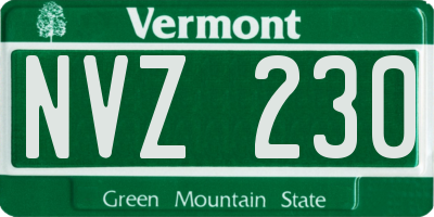 VT license plate NVZ230