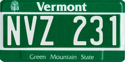 VT license plate NVZ231