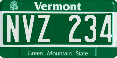 VT license plate NVZ234