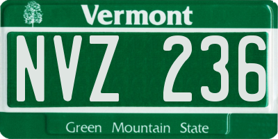 VT license plate NVZ236